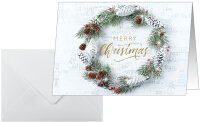 sigel Carte de Noël Christmas wreath, A6 paysage