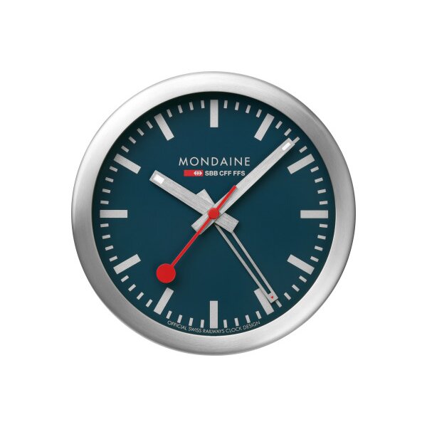 MONDAINE Mur / Horloge de table 125mm A997.46SBV.1 bleu, réveil