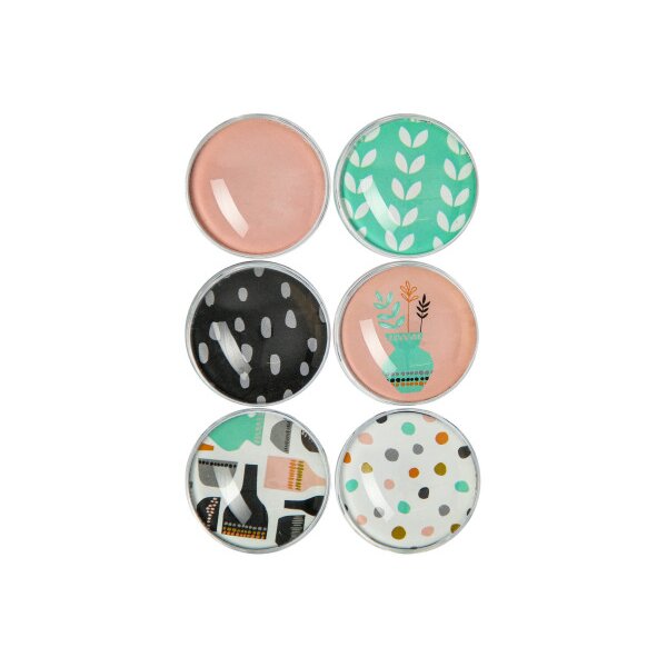 I AM CREATIVE Aimant Fresh Let`s Organize 4035.55 Verre, 3x1cm 6 pièces