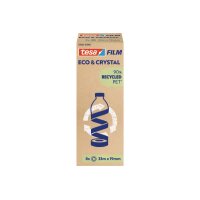 TESA Klebeband 19mmx33m 59044-00000 Crystal Recycled, 8 Rollen