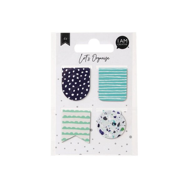 I AM CREATIVE Buchzeichen Let`s Organize 4035.03 magnetisch, 4 assortiert