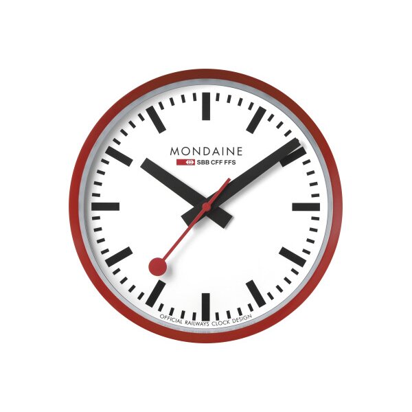 MONDAINE Horloge murale 250mm A990.11SBC rouge/blanc