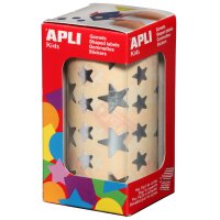 APLI kids Gommettes Etoile, en rouleau, argent
