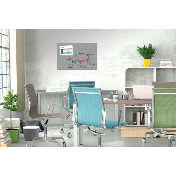 Be!Board Tableau magn&eacute;tique en verre (L)900x(H)600 mm, gris