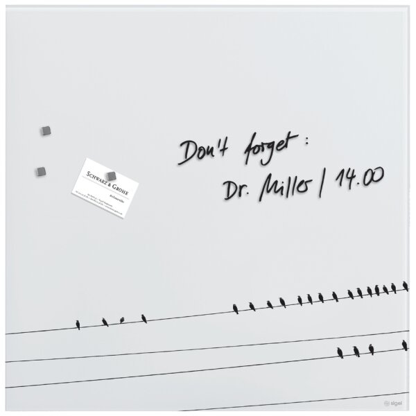 sigel Tableau magnétique en verre Artverum Little Birds