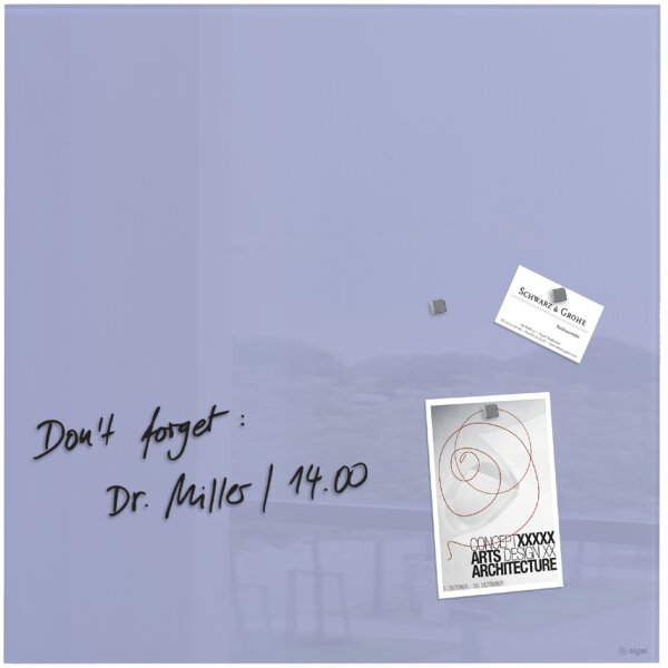 sigel Tableau magnétique en verre Artverum, lavande