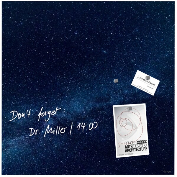 sigel Glas-Magnettafel Artverum Design Galaxy, (B)480 mm