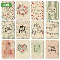 sigel Set cartes postales anniversaire Happy Grassy Birthday
