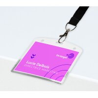 AVERY Pochette badge avec lacet textile noir