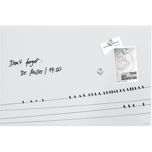 sigel Glas-Magnettafel Artverum Design Little Birds