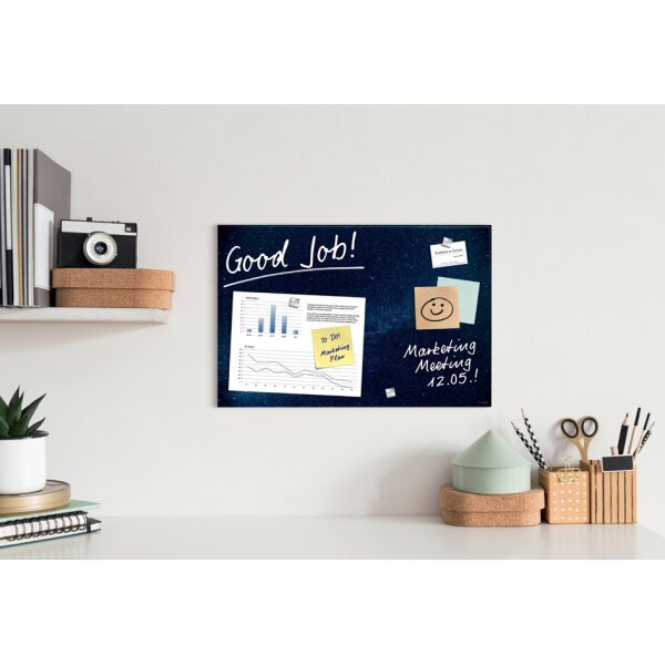 sigel Tableau magnétique en verre Artverum design Galaxy