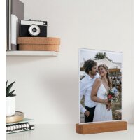 sigel Présentoir de table avec socle en bois,...