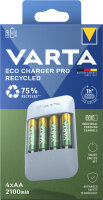 VARTA Chargeur ECO Charger Pro Recycled, avec 4x Micro AA