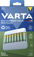 VARTA Ladegerät ECO Charger Multi Recycled, inkl. 8x AA