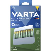 VARTA Chargeur ECO Charger Multi Recycled, 8x AA incluses