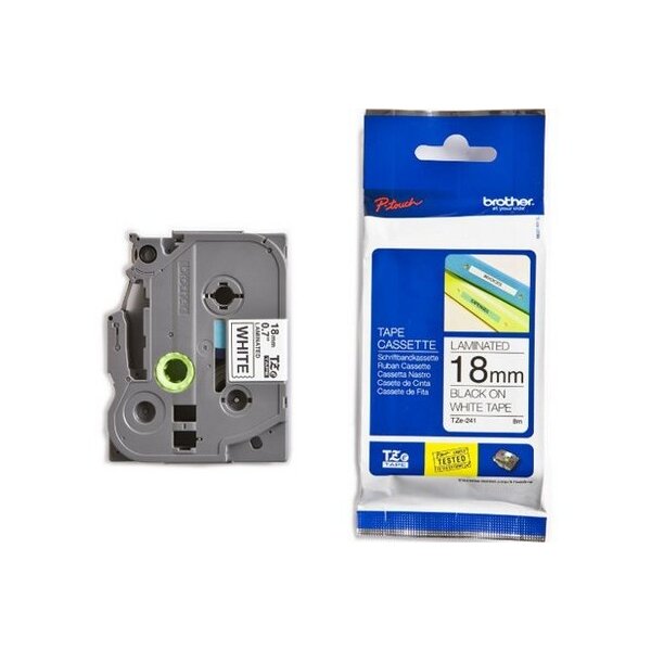 PTOUCH Band, laminiert schwarz/weiss TZe-241 PT-2450DX 18 mm