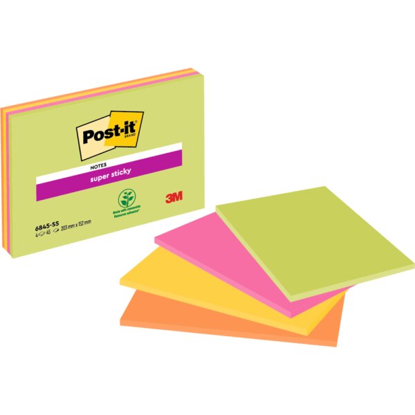 Post-it Bloc-note super sticky Meeting Notes, 203 x 152 mm