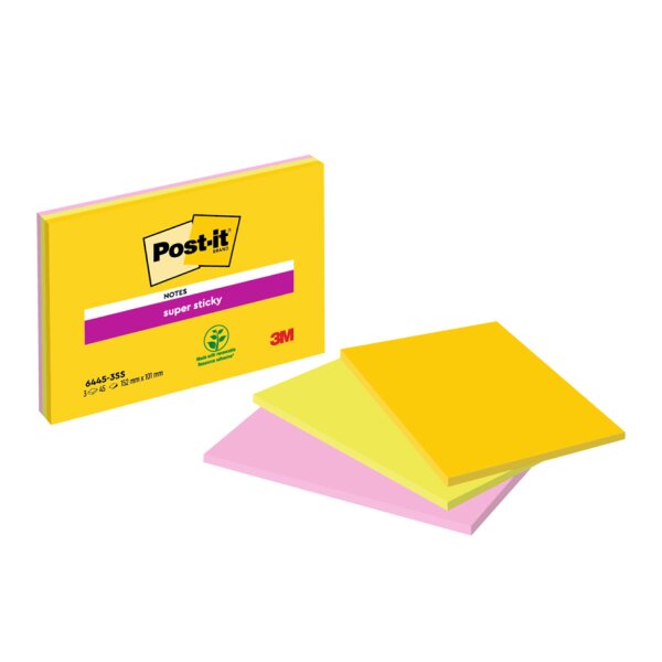 Post-it Bloc-note super sticky Meeting Notes, 203 x 152 mm