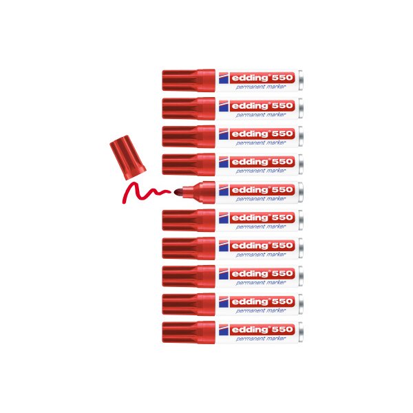 EDDING Marqueur permanent 550 3-4mm 550-2 rouge
