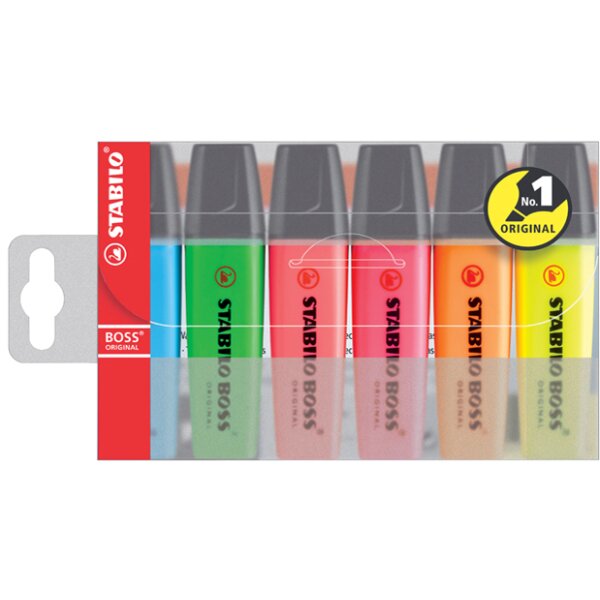 STABILO Textmarker BOSS ORIGINAL, 6er Kunststoffetui