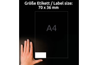 AVERY ZWECKFORM Etiketten 70x36mm 3475 weiss 2400 Stk. 100 Blatt