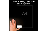 AVERY ZWECKFORM Etiquettes badges 63.5x29.6mm L4784-20 Laser, blanc 20flls./27pcs.