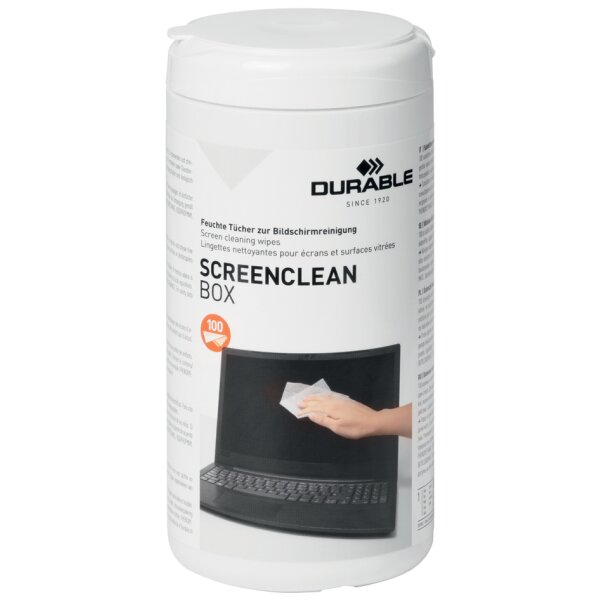 DURABLE Bildschirm-Reinigungst&uuml;cher SCREENCLEAN BOX