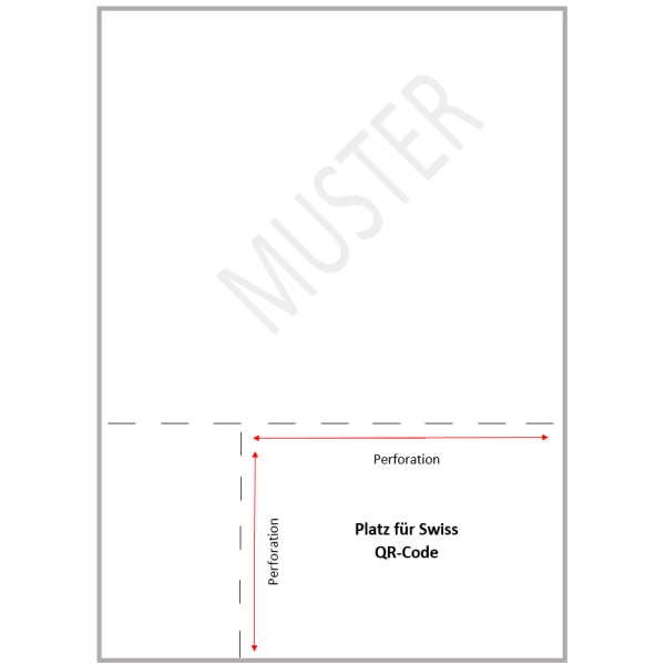 Bulletins de versement QR-Facture ISO 20022, en blanc, perfor&eacute;, A4, 90 g/m2 (1000 feuilles)