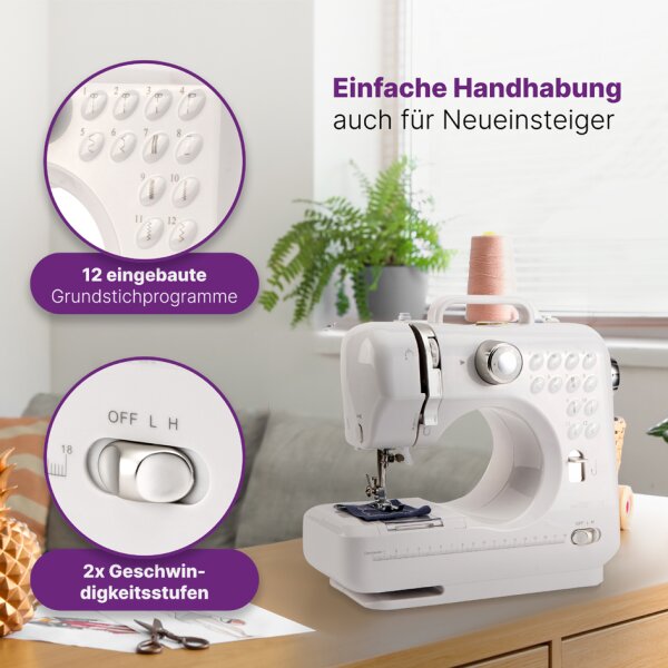 CLATRONIC N&auml;hmaschine NM 3795, weiss silber