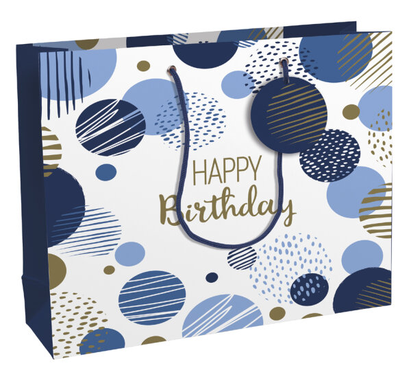 Clairefontaine Geschenktüte "Happy Birthday blau", gross