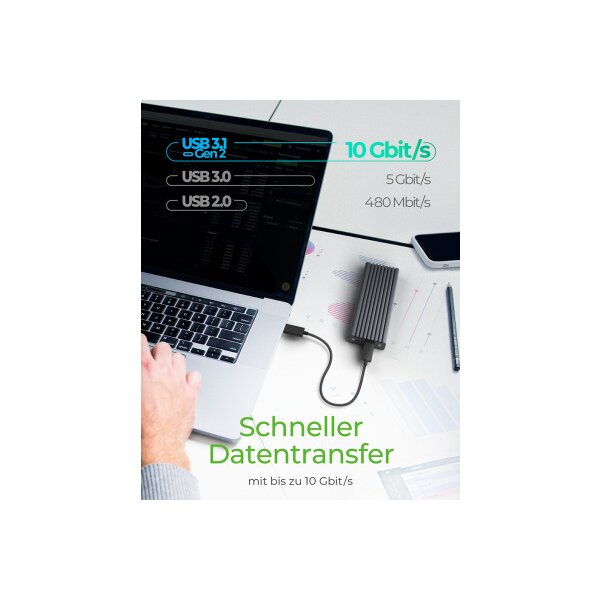 ICY BOX External case M.2NVMe & SATA IB-1817MC-C31 SSD mit USB-C 10GBit/s