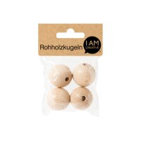 I AM CREATIVE Boules en bois brut 30mm 4530.3 4...