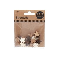 I AM CREATIVE Streuteile Stern 2cm 4501.28 naturmix 24...