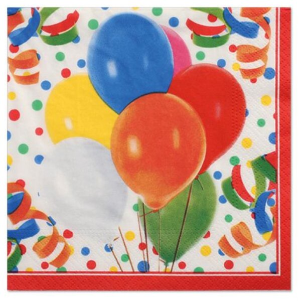 PAPSTAR Serviettes &agrave; motifs Lucky Balloons, 330 x 300 mm