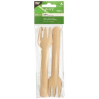 PAPSTAR Fourchette en papier Pure, naturel