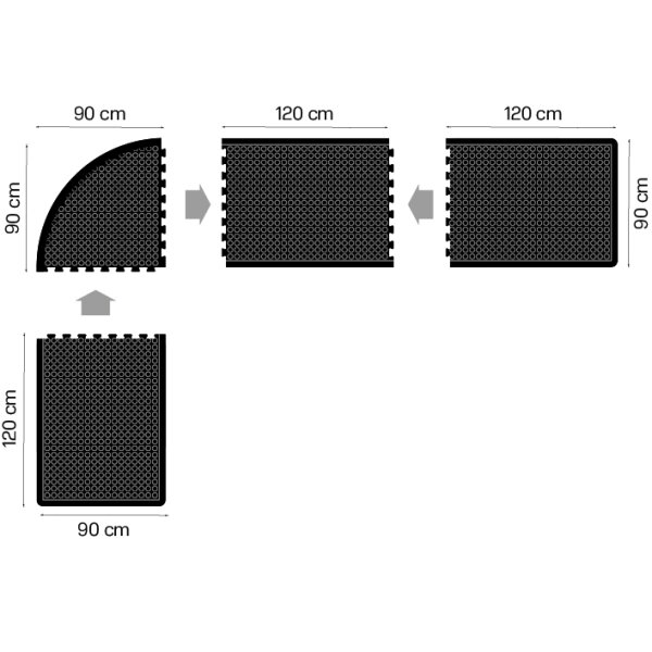 miltex Tapis intermédiaire Yoga Dome Basic, 900 x1.200 mm