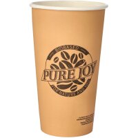 PAPSTAR Gobelet en carton pure, 0,5 l, nature