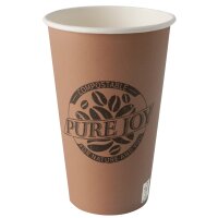 PAPSTAR Gobelet en carton pure, 0,5 l, nature