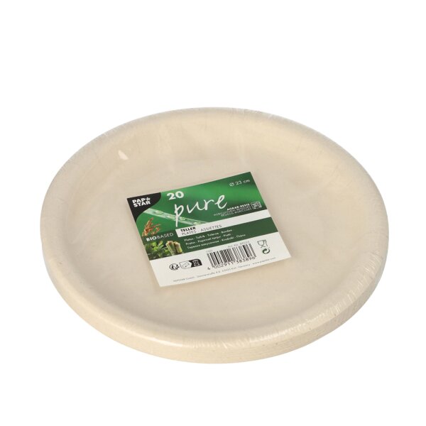 PAPSTAR Assiette en résidus agricoles pure, rond, naturel