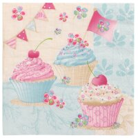 PAPSTAR Serviette à motif Birthday Cup Cakes