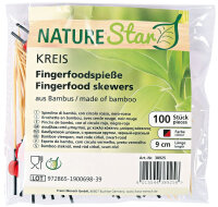 NATURE Star Fingerfood-Spiesse Disc, aus Bambus, Länge: 90 mm