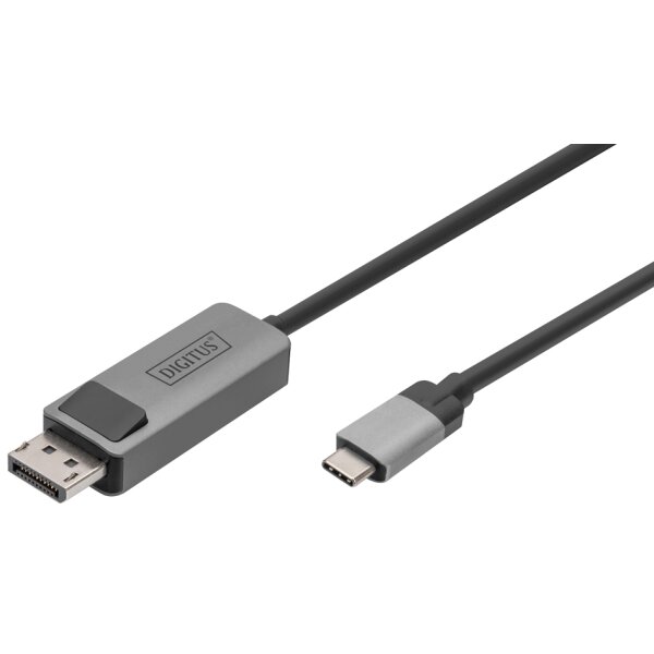 DIGITUS Câble adaptateur bidirectionnel USB type C - DP, 2 m