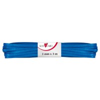SUSY CARD Ruban cadeau double satin, 3 mm x 3 m, bleu