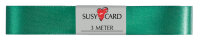 SUSY CARD Ruban cadeau double satin, 15 mm x 3 m, vert