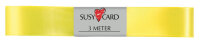 SUSY CARD Ruban cadeau double satin, 15 mm x 3 m, jaune