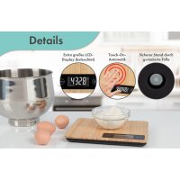 PROFI COOK Bambus-Küchenwaage PC-KW 1271, LCD-Display