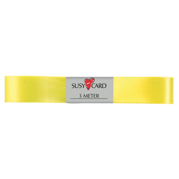 SUSY CARD Ruban cadeau double satin, 15 mm x 3 m, bleu