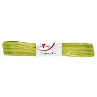 SUSY CARD Ruban cadeau double satin, 3 mm x 3 m, vert