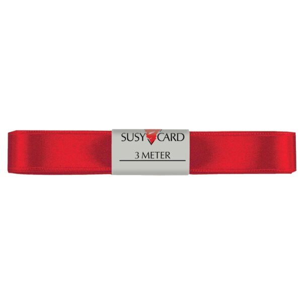SUSY CARD Ruban cadeau double satin, 15 mm x 3 m, vert