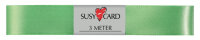SUSY CARD Ruban cadeau double satin, 15 mm x 3 m, vert